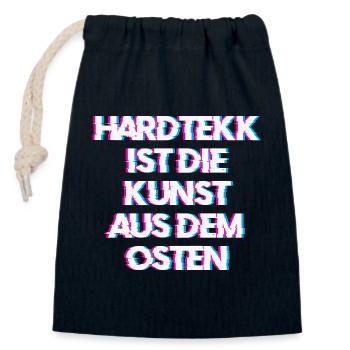 Hardtekk Tekk - Sac cadeau en coton avec cordon (14 x 20 cm) - bleu marine - Devant