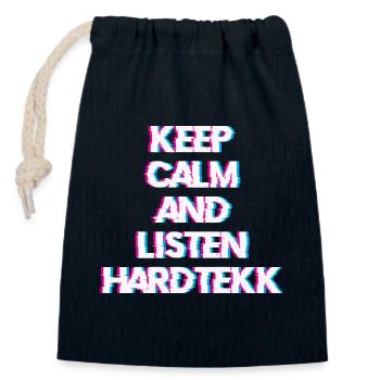 Hardtekk Tekk - Closable cotton gift bag (14x20cm) - navy - Front