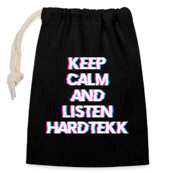 Hardtekk Tekk - Closable cotton gift bag (14x20cm) - black - Front