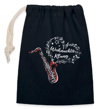 Weihnachten Saxofon Weihnachtsklang Musik - Verschließbarer Geschenkbeutel aus Baumwolle (14x20cm) - Navy - Vorne