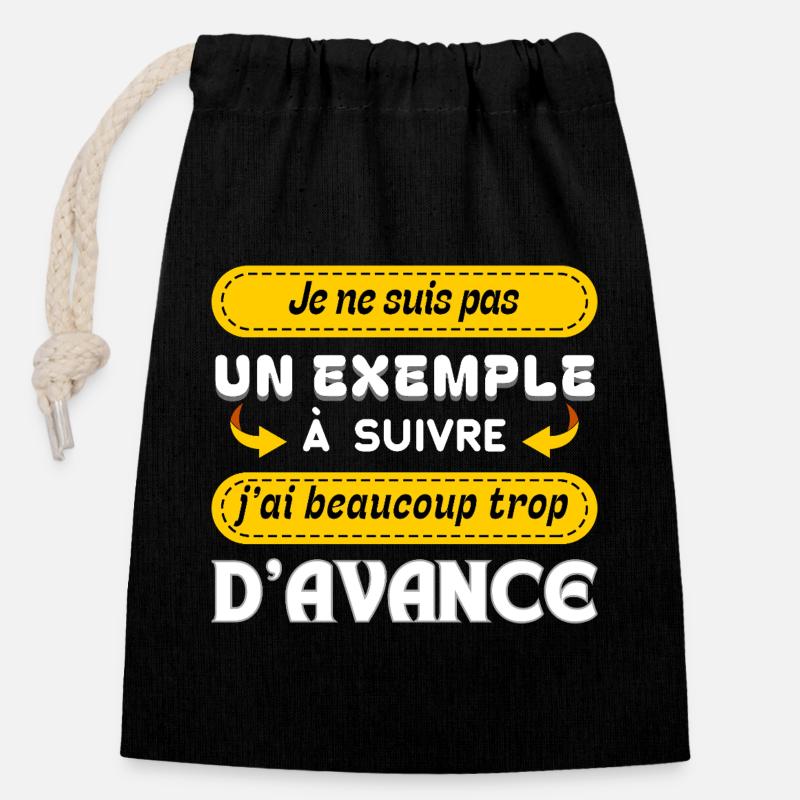 Not an example to follow - Closable cotton gift bag (14x20cm) - black