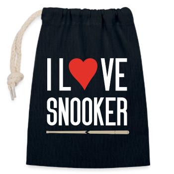Ich liebe Snooker - Verschließbarer Geschenkbeutel aus Baumwolle (14x20cm) - Navy - Vorne