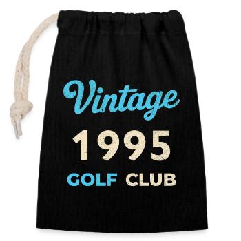 Vintage 1995 Golf Club Retro Geburtsjahr Geschenk - Verschließbarer Geschenkbeutel aus Baumwolle (14x20cm) - Schwarz - Vorne