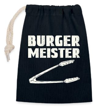 Burger Meister - Verschließbarer Geschenkbeutel aus Baumwolle (14x20cm) - Navy - Vorne