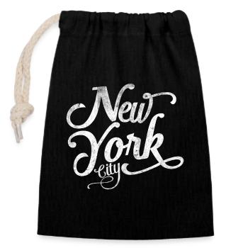 New York - Souvenir classique - Sac cadeau en coton avec cordon (14 x 20 cm) - noir - Devant