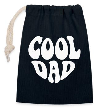 Logo du cœur de papa cool - Couleur personnalisable - Sac cadeau en coton avec cordon (14 x 20 cm) - bleu marine - Devant