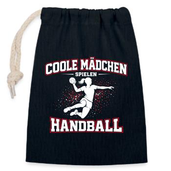 Handball Mädchen Spruch Geschenk - Verschließbarer Geschenkbeutel aus Baumwolle (14x20cm) - Navy - Vorne