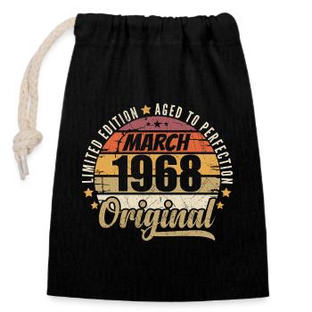 58. Anniversaire 58 Années Série Limitée Mars 1968 - Sac cadeau en coton avec cordon (14 x 20 cm) - noir - Devant
