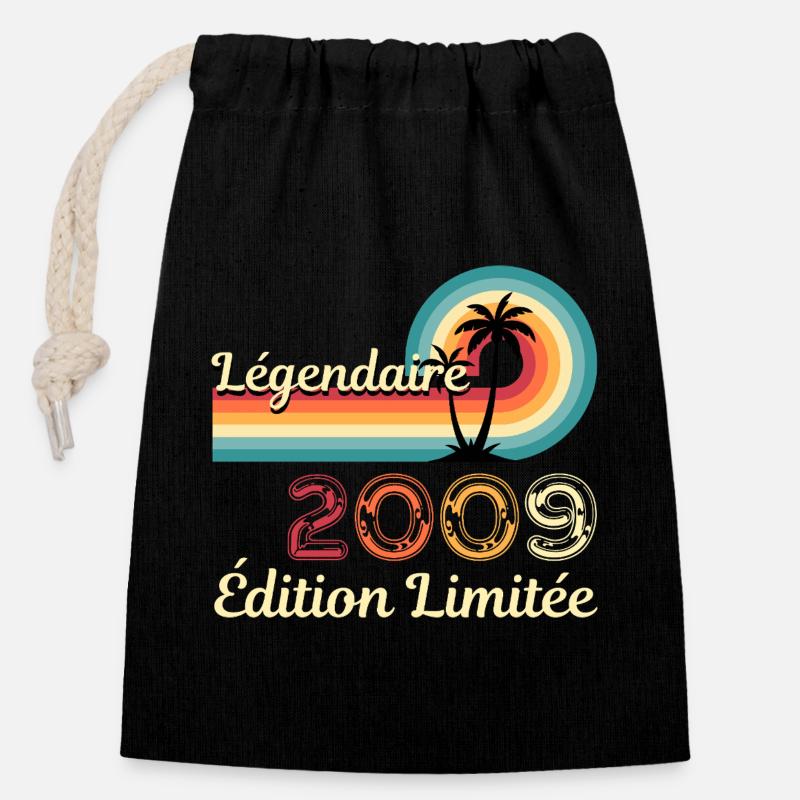 Legendary 2009, limitierte Edition - Verschließbarer Geschenkbeutel aus Baumwolle (14x20cm) - Schwarz