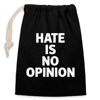 La haine n’est pas une opinion - Antifa Merch - Sac cadeau en coton avec cordon (14 x 20 cm) - noir - Devant