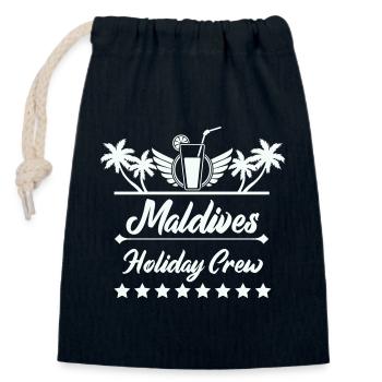 Maldives Holiday Crew - Closable cotton gift bag (14x20cm) - navy - Front