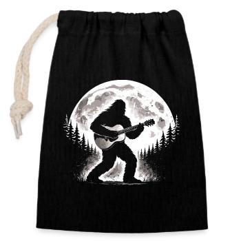 Bigfoot Gitarrist - Verschließbarer Geschenkbeutel aus Baumwolle (14x20cm) - Schwarz - Vorne