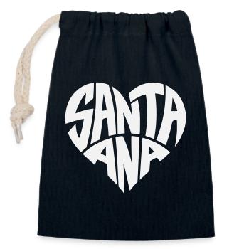 Santa Ana Heart Typo - Closable cotton gift bag (14x20cm) - navy - Front