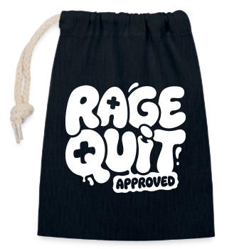 Rage Quit Genehmigt Gaming-Design - Verschließbarer Geschenkbeutel aus Baumwolle (14x20cm) - Navy - Vorne
