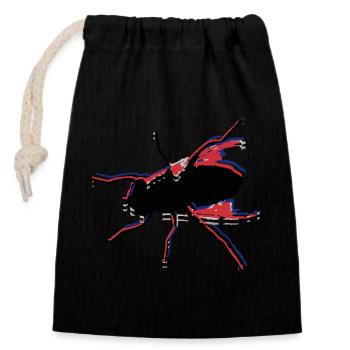Fly Fishing No. 5 - Closable cotton gift bag (14x20cm) - black - Front