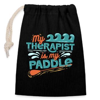 Stand up Paddle - Closable cotton gift bag (14x20cm) - black - Front