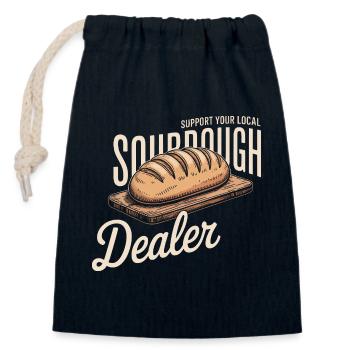 Sourdough Dealer Local Logo - Closable cotton gift bag (14x20cm) - navy - Front