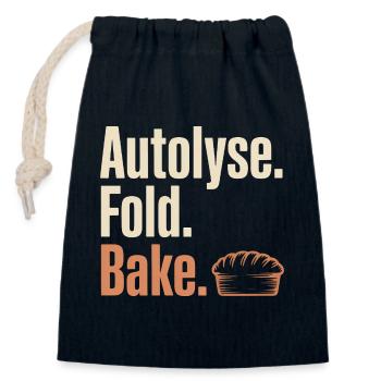 Typographie des tartes autolysées pliées - Sac cadeau en coton avec cordon (14 x 20 cm) - bleu marine - Devant