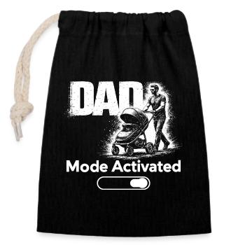 Chemise activée en mode papa Poussette pour bébé Nouveau Papa - Sac cadeau en coton avec cordon (14 x 20 cm) - noir - Devant
