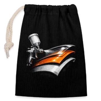 Peintre de véhicules Peintre de voitures Peintre - Sac cadeau en coton avec cordon (14 x 20 cm) - noir - Devant