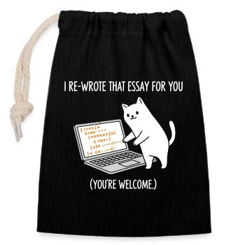 Code cat explique les tâches - Sac cadeau en coton avec cordon (14 x 20 cm) - noir - Devant