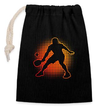 Pickleballspieler Idee für Pickleball Trainer Fans - Verschließbarer Geschenkbeutel aus Baumwolle (14x20cm) - Schwarz - Vorne
