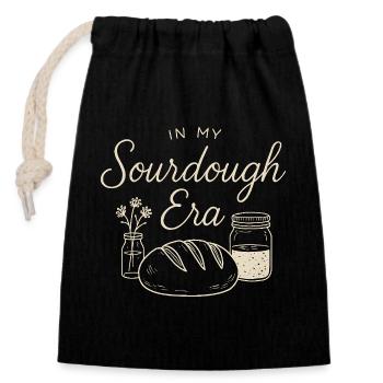 Baking Baker Sourdough In My Sourdough Era - Closable cotton gift bag (14x20cm) - black - Front