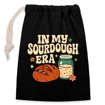 Baking Baker Sourdough In My Sourdough Era - Closable cotton gift bag (14x20cm) - black - Front
