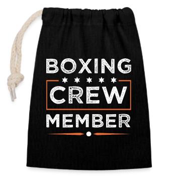 Boxing Crew - Closable cotton gift bag (14x20cm) - black - Front