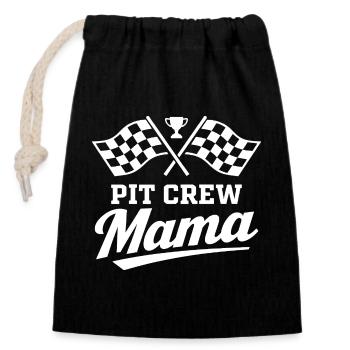 Pit Crew Mama Motorsport Racing Design - Verschließbarer Geschenkbeutel aus Baumwolle (14x20cm) - Schwarz - Vorne