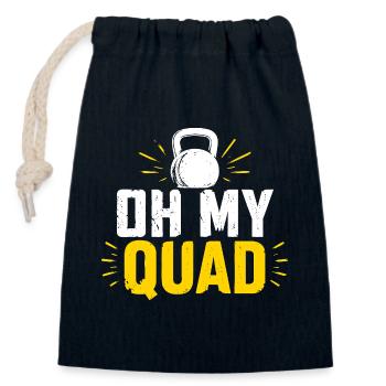 Oh My Quad Kettlebell Kraft - Verschließbarer Geschenkbeutel aus Baumwolle (14x20cm) - Navy - Vorne
