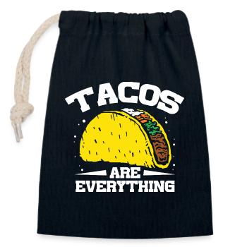 tacos are everything - Verschließbarer Geschenkbeutel aus Baumwolle (14x20cm) - Navy - Vorne