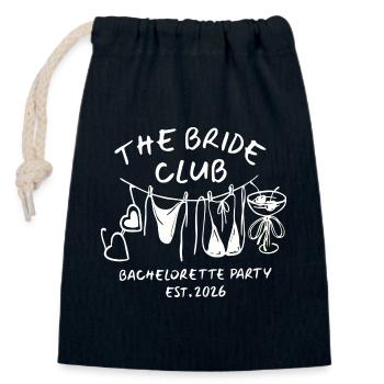 Bride Club Bachelorette 2026 Bachelorette Party - Closable cotton gift bag (14x20cm) - navy - Front