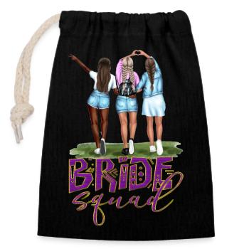 Bride bride wedding stag party bridesmaid party stag party - Closable cotton gift bag (14x20cm) - black - Front