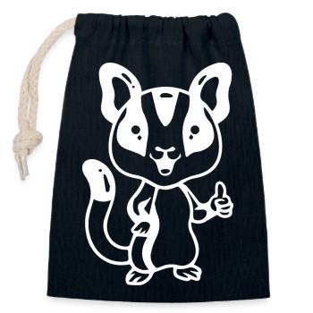 CHIEN CHAT ANIMAL DE COMPAGNIE - Sac cadeau en coton avec cordon (14 x 20 cm) - bleu marine - Devant