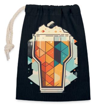 Bière artisanale minimaliste - Sac cadeau en coton avec cordon (14 x 20 cm) - bleu marine - Devant