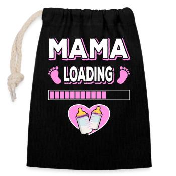Mom Loading Mom Mothers Mom Mommy Mother's Day - Closable cotton gift bag (14x20cm) - black - Front