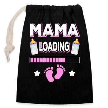 Mom Loading Mom Mothers Mom Mommy Mother's Day - Closable cotton gift bag (14x20cm) - black - Front