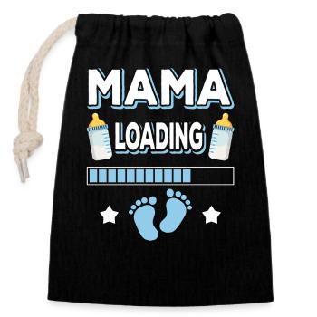 Mom Loading Mom Mothers Mom Mommy Mother's Day - Closable cotton gift bag (14x20cm) - black - Front