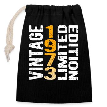 Vintage 1973 limited edition vintage year of birth - Closable cotton gift bag (14x20cm) - black - Front