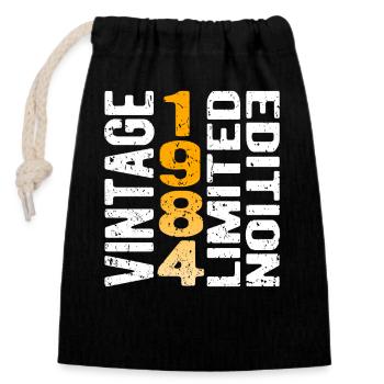 Vintage 1984 limited edition vintage year of birth - Closable cotton gift bag (14x20cm) - black - Front