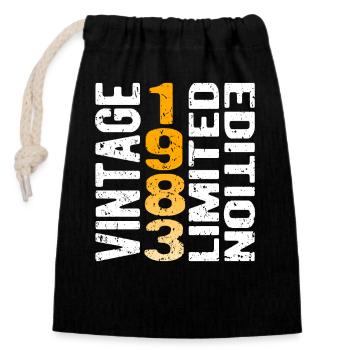 Vintage 1983 limited edition vintage year of birth - Closable cotton gift bag (14x20cm) - black - Front