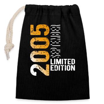 Septembre 2005 édition limitée millésime - Sac cadeau en coton avec cordon (14 x 20 cm) - noir - Devant