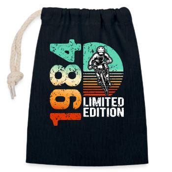 1984 Édition limitée VTT Bike Bike Bike - Sac cadeau en coton avec cordon (14 x 20 cm) - bleu marine - Devant