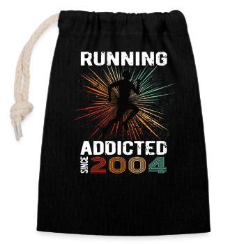 Running Vintage Running Addicted runner jogger 2004 - Sac cadeau en coton avec cordon (14 x 20 cm) - noir - Devant