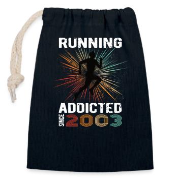 Running Vintage Running Addicted runner jogger 2003 - Sac cadeau en coton avec cordon (14 x 20 cm) - bleu marine - Devant