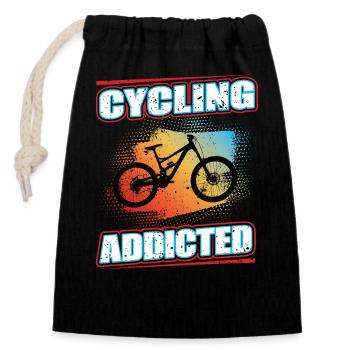 Cycling Addicted Mountain Bike MTB Bicycle Wheel - Closable cotton gift bag (14x20cm) - black - Front