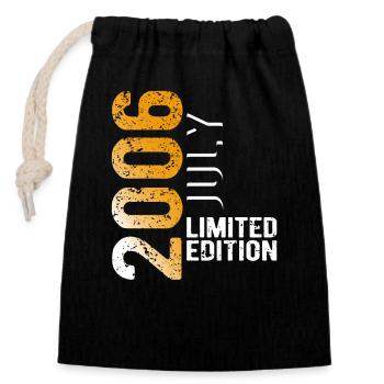 Juillet 2006 Édition Limitée Année de naissance - Sac cadeau en coton avec cordon (14 x 20 cm) - noir - Devant