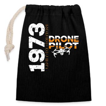 1973 Drone Drones Drone Pilot Limited - Sac cadeau en coton avec cordon (14 x 20 cm) - noir - Devant