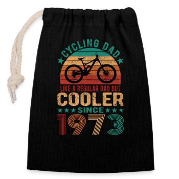 Cycling Dad Like A Regular Dad Cooler Since 1973 - Verschließbarer Geschenkbeutel aus Baumwolle (14x20cm) - Schwarz - Vorne